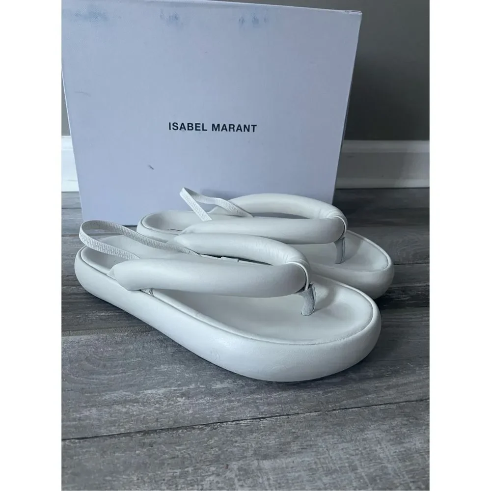 ISABEL MARANT Orene padded leather platform sandals EU38/US8 $620 - Picture 8 of 13